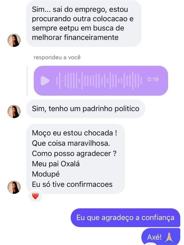 Depoimento: cliente chocada com as confirmações da leitura