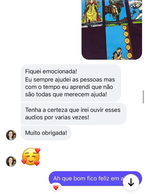 Depoimento: cliente emocionada com os áudios do tarô